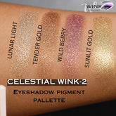 WINK-2 Metallic Glam Eyeshadow Palette – Gold, Plum & Silver Pop
